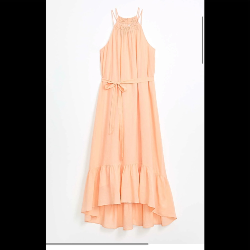 LOFT....Flounce Halter Midi Drees, medium, orange (2)